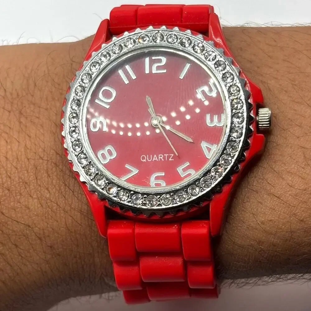 Red & Silver Men's Watch